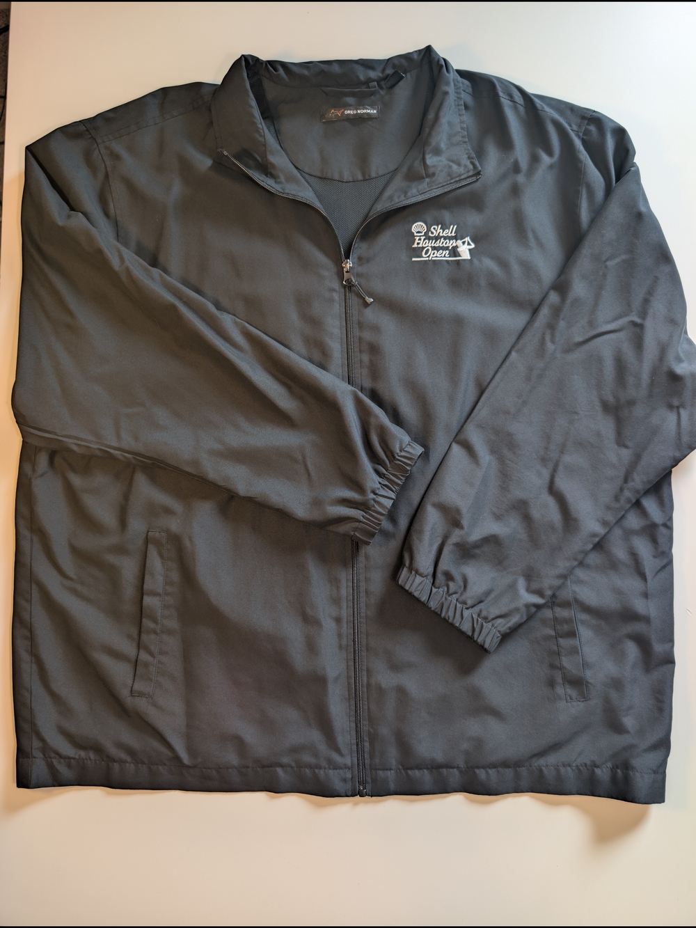 Greg Norman Shell Houston Open Golf Jacket Black Full Zip Men's XXL